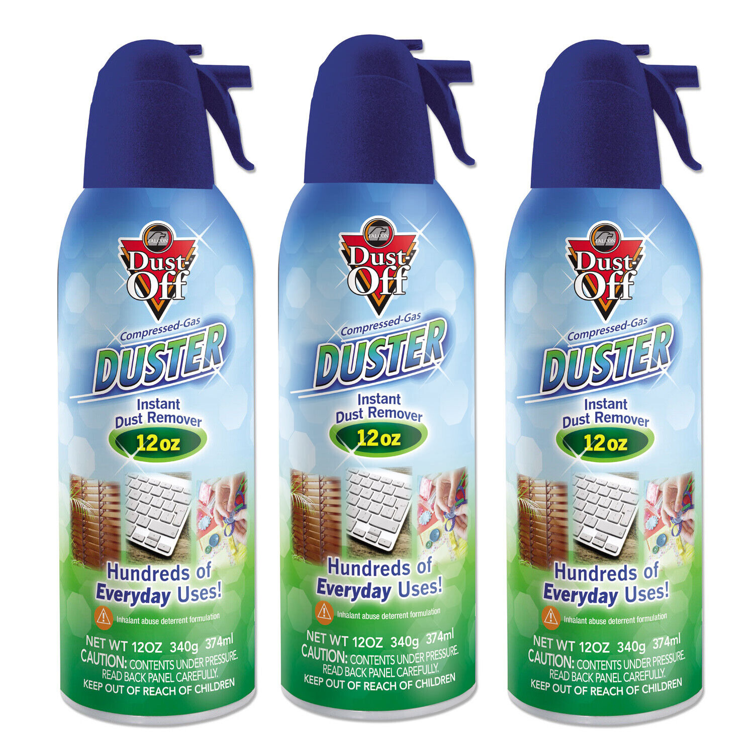 Dust Off Compressed Air Duster, 12 oz, 3 Pack